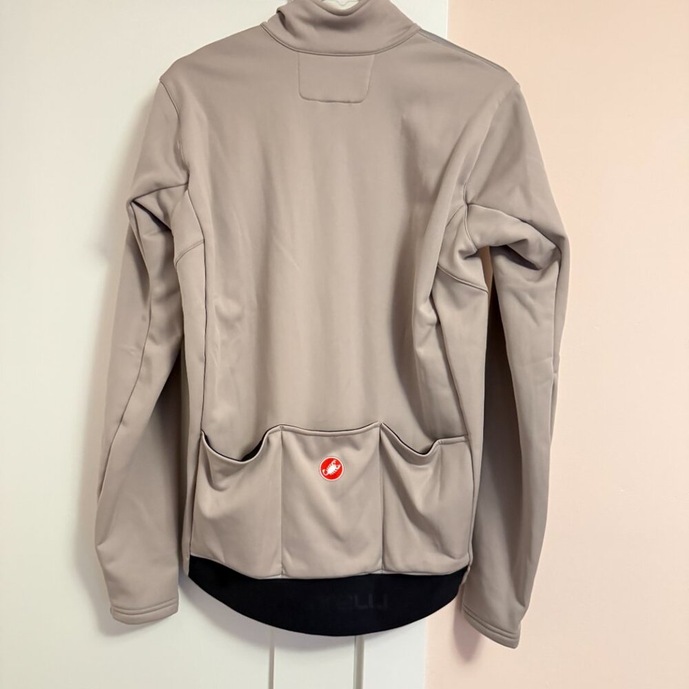 Castelli Ristretto Winter Cycling Jacket Tan XL Reflective Stripes with Pockets - Picture 2 of 7
